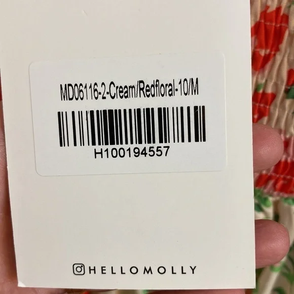 Hello Molly Floral Bustier Midi Dress Side Slit Puff Sleeve Women’s Medium NWT - Picture 10 of 11